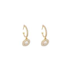 Modeschmuck Damenmode-Anhänger-Ohrringe Mode-elegante goldene runde Anhänger-Ohrringe Hochzeitsschmuck High-End-Ohrringe von XTZYGLFD