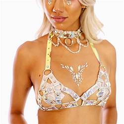 Sexy glänzende bunte Körperkette Brustkette BH-Kette Bikini-Dessous-Nachtclub-Bar-Dekoration von XTZYGLFD