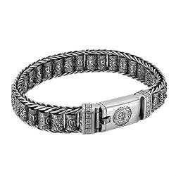 XTZYGLFD An Handgelenken getragene Ornamente Armband Kreatives Retro-Armband Herren-Sterlingsilber-Damenaccessoire (Farbe: 24 cm, Größe: A-Silber) (28 cm A-Silber) von XTZYGLFD