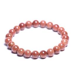 XTZYGLFD Natursteine, rotes Goldstein-Armband, Aventurin-Kristall, Quarz-Perlen, geeignet für Männer und Frauen von XTZYGLFD