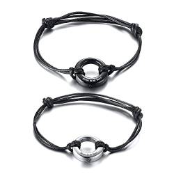 XUANPAI 2 STK. Gedenkarmband Urne für Asche Andenken Öffnungsfähiger Edelstahl Halter Einäscherung Medaillon Urne Armbänder Einstellbarer Personalisierter Schmuck für Unisex von XUANPAI