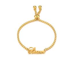 XUANPAI Armband Damen mit Namen Personalisierte Geschenke Frauen - Namensarmband Geschenke für 12 15 16 Jährige Mädchen Armband Personalisiert Gold Silber Rosegold (Stil 1) von XUANPAI