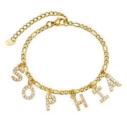 XUANPAI Armband Damen mit Namen Personalisierte Geschenke Frauen - Namensarmband Geschenke für 12 15 16 Jährige Mädchen Armband Personalisiert Gold Silber Rosegold (Stil 3) von XUANPAI