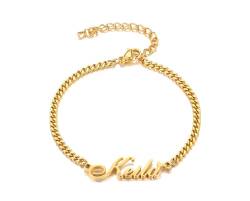XUANPAI Armband Damen mit Namen Personalisierte Geschenke Frauen - Namensarmband Geschenke für 12 15 16 Jährige Mädchen Armband Personalisiert Gold Silber Rosegold (Stil 4) von XUANPAI