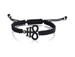 XUANPAI Handgemachte Einstellbare Satanic Baphomet Leviathan Kreuz Geflochtene Armreif Seil Armband für Männer Frauen, Stil 1 von XUANPAI