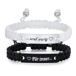 XUANPAI Pärchen Armband Partnerarmbänder - Paar Armbänder Für Immer...und ewig Personalisierte Gravur Armbänder fur Damen Herren ich liebe dich geschenke für männer frauen von XUANPAI