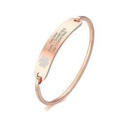 XUANPAI Personalisierte Kundenspezifische Edelstahl Öffnen Armreif Rose Gold Emergency Medical Alert ID Tag Armband Armband von XUANPAI