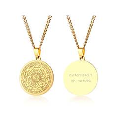 XUANPAI Siegel der Sieben Erzengel Ketten Choker Statement Halskette Talisman Anhänger Amulett Schmuck für Männer (Gold, Metatron Würfel Halskette) von XUANPAI