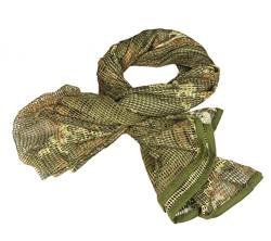 XUE Tarnnetz Netzschal zur Tarnung Tarnschal Schal Taktisch Armee militärische Schal Netting zur Jagd Airsoft Wildtierfotografie 180 x 80 cm, als Halstuch Kopftuch Kopfabdeckung Bandana von XUE