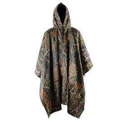 XUE Wasserdicht Regen Poncho Multifunktionales Regenschutz Regencape 3-in-1 Camouflage Regenmantel Regenjacken Regenbekleidung für Herren Damen für die Jagd Camping Trekking von XUE