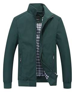 XUEBIN Bomberjacke Herren Leichtes Blouson Sommerjacke Sommer Herbst Bomber Jacke Übergangsjacke Sportjacke Arbeitskleidung Für Herren Leichter Wintermantel Herrenjacke (Color : Green, Size : 7XL) von XUEBIN