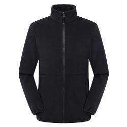 Winterjacke Herren Mit 1939 Fleece-Jacke für Herren, Herbst und Winter, Korallen-Fleece-Jacke, Shaker-Fleece, doppelseitiges Fleece, verdickte warme Outdoor-Jacke Winter Weste Herren (Black, XXL) von XUEJIANN