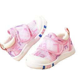 XUEJIANN Sandalen Kinder 22 Sommer-Säuglingskleinkind-Mädchen-Jungen-Schuhe Sandalen mit flachem Boden, nicht slio, halboffene Spitze, atmungsaktive, weiche Schuhe (2-Pink, 20 Infant) von XUEJIANN
