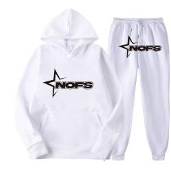 NOFS Jogginganzug Streetwear Tracksuit für Herren Corteiz Tracksuit Buchstaben Druck Lose Hoodies und Jogginghosen Y2K Hip Hop Streetwear Unisex Pullover Oberteile und Sporthosen Trapstar Anzug von XUEQINGDE