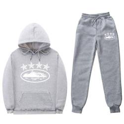 NOFS Jogginganzug Streetwear Tracksuit für Herren Corteiz Tracksuit Buchstaben Druck Lose Hoodies und Jogginghosen Y2K Hip Hop Streetwear Unisex Pullover Oberteile und Sporthosen Trapstar Anzug von XUEQINGDE