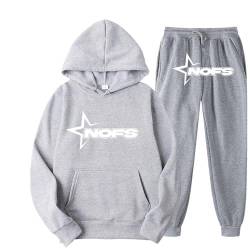 NOFS Jogginganzug Streetwear Tracksuit für Herren Corteiz Tracksuit Buchstaben Druck Lose Hoodies und Jogginghosen Y2K Hip Hop Streetwear Unisex Pullover Oberteile und Sporthosen Trapstar Anzug von XUEQINGDE