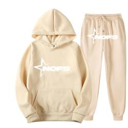 NOFS Jogginganzug Streetwear Tracksuit für Herren Corteiz Tracksuit Buchstaben Druck Lose Hoodies und Jogginghosen Y2K Hip Hop Streetwear Unisex Pullover Oberteile und Sporthosen Trapstar Anzug von XUEQINGDE