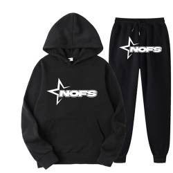 XUEQINGDE NOFS Jogginganzug Streetwear Tracksuit für Herren Tracksuit Buchstaben Druck Lose Hoodies und Jogginghosen Y2K Hip Hop Streetwear Unisex Pullover und Sporthosen Trapstar Anzug von XUEQINGDE