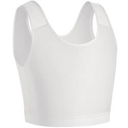 XUJI Atmungsaktive halbe Brust Binder für Transgender FTM Pullover Binder, Weiss/opulenter Garten, Medium von XUJI