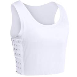 XUJI Tomboy Tanktop für Damen, atmungsaktiv, Baumwolle, elastisches Band, Farben, Größe M - 6XL, Weiß, 3X-Groß von XUJI