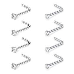 XUJLRL 8 StückNasenstecker Nasenringe 316L Chirurgenstahl Nasenpiercing Ohrstecker mit Zirconia Nase Nostril Piercing Stecker von XUJLRL