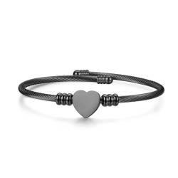 XUJLRL Armband Silber Freundschaft Armband Geschenk Damen-Handketten Edelstahl Oval Verstellbar Offen Maschette Frauen Freundin Frau von XUJLRL