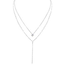 XUJLRL Damen-Edelstahl-Halskette Poliert MIT Cubic Zirkonia von XUJLRL