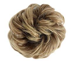 Messy Bun Haarteile Lockiges gewelltes Haargummi-Donut-Chignon-Haarteil for Frauen, unordentlicher Dutt, Haarverlängerungen, synthetischer Haarknoten, elastisches Band, Haargummis, Hochsteckfrisur, Pf von XUJUAN-0227