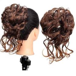 Messy Bun Haarteile Unordentlicher Dutt-Haarteil for Frauen, unordentlicher Haarknoten, Haargummis mit elastischem Band, synthetisches, lockiges Donut-Chignon-Pferdeschwanz-Haarteil for den täglichen von XUJUAN-0227