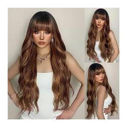 Perücken Synthetische Perücken for Frauen, hitzebeständige Fasern, lange natürliche gewellte platinblonde Perücken mit Pony, Cosplay, Party, Lolita Perücke fasching (Color : LC2039-1 wig) von XUJUAN-0227