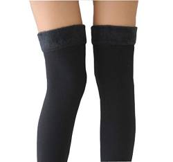 XUMIN 1 Paar 60 cm Thermo-Leggings für Damen, elastisch, mit weichem Innenfutter, aus verdicktem Fleece, lange Beinwärmer, Overknee-Strümpfe, Strümpfe, für den Winter, warmer von XUMIN