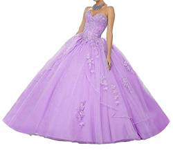 XUYUDITA Ballkleid-Lange Abschlussball Quinceanera Kleider der Frauen mit Jacke Violett-46 von XUYUDITA