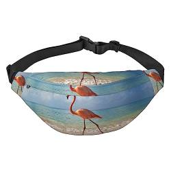 Bauchtasche, Umhängetasche, Gürteltasche für Reisen, Laufen, für Männer und Frauen, Boot in der Dämmerung, Wunderschöner Flamingo, Einheitsgröße, Lässiger Tagesrucksack von XVBCDFG