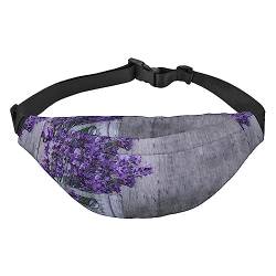 Hüfttasche für Frauen Lavendel Blume Gedruckt Crossbody Fanny Pack mit verstellbarem Gurt Mode Gürteltasche, Siehe Abbildung, Einheitsgröße, Lässiger Tagesrucksack von XVBCDFG