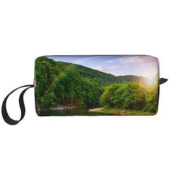 Mountain Valley mit Regenbogen-Make-up-Tasche, große Kapazität, Kosmetiktaschen, tragbare Reise-Aufbewahrungstasche, täglicher Kulturbeutel, Siehe Abbildung, Einheitsgröße, Taschen-Organizer von XVBCDFG