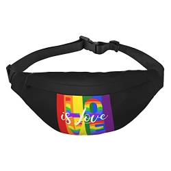 Pride Month LGBTQ Gay Pride Ally Pattern Waist Pack Crossbody Bauchtaschen für Wandern, Laufen, Reisen, Radfahren und Freizeit, Siehe Abbildung, Einheitsgröße, Lässiger Tagesrucksack von XVBCDFG