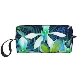 Reise-Make-up-Tasche, tragbare Kulturtasche, große Kapazität, tropische Blume, Reise-Kosmetiktasche, multifunktionale Aufbewahrungstasche, Siehe Abbildung, Einheitsgröße, Taschen-Organizer von XVBCDFG