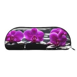 XVBCDFG Blumen im Spa Bedrucktes Federmäppchen Stehen Bleistift Tasche Kleine Bleistifthalter Fall Schreibwaren Organizer Make-up Tasche mit Reißverschluss, silber, Einheitsgröße, Taschen-Organizer von XVBCDFG