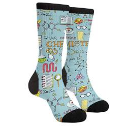 XVBCDFG Chemie Wissenschaft Socken Lustige Crew Kleid Socken für Männer Frauen, Chemie Wissenschaft, One size von XVBCDFG