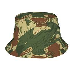 XVBCDFG Fashion Bucket Hat Sommer Fischermütze Reise Eimer Strand Sonnenhut, Rhodesian Camo, One size von XVBCDFG