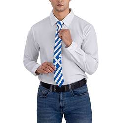 XVBCDFG Krawatte mit griechischer Flagge, coole griechische gestreifte Krawatte für Herren, Party, Business, weiche Skil-Krawatte, Siehe Abbildung, One size von XVBCDFG