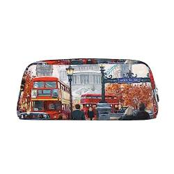 XVBCDFG London Impression Bedrucktes Federmäppchen Stand Up Pencil Pouch Kleine Bleistifthalter Fall Schreibwaren Organizer Make-up-Tasche mit Reißverschluss, silber, Einheitsgröße, Taschen-Organizer von XVBCDFG