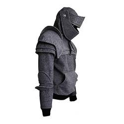 XWGlory Herren Pullover Seil Maske Ritter Hoodies Winter Warm Pullover Casual Langarm Hoodies von XWGlory