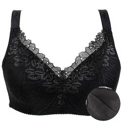 XWSM Baumwoll BH Prothese Taschen-Post-OP-BH for Frauen Mittleren Alters Mastektomie Schlaf Yoga Alltags BH-Oberteil Unterwäsche Büstenhalter (Color : Black, Size : 95/42B) von XWSM