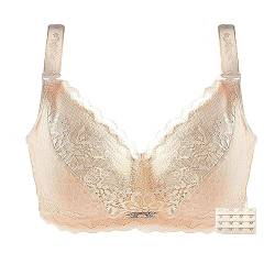 XWSM Dünne Mastektomie BHS Plus Size Dessous Mit Taschen Bralette Top for Frauen Nach Der Operation Spitzen Silikon Brustprothesen Unterhemd (Color : Beige, Size : 90/40A) von XWSM