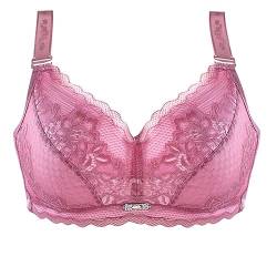 XWSM Dünne Mastektomie BHS Plus Size Dessous Mit Taschen Bralette Top for Frauen Nach Der Operation Spitzen Silikon Brustprothesen Unterhemd (Color : Rose, Size : 90/40C) von XWSM