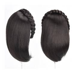 Haartopper für Frauen 30,5 cm handgefertigter Twist-Zopf-Stirnband for lockiges Haar, synthetische Haarteile, for Anklipsen, einteilige Haarverlängerungen for Frauen mit dünner werdendem Haar Haarteil von XXAD553TY