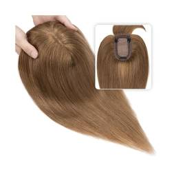 Haartopper für Frauen Glattes Echthaar-Toupet mit Pony, Clip-in-Echthaarteile, 7 x 12,5 cm, Seidenbasis, obere Aufsätze for Haarausfall, dünner werdendes Haar, Ersatzverlängerungen Haarteil (Size : 1 von XXAD553TY