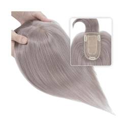 Haartopper für Frauen Glattes Echthaar-Toupet mit Pony, Clip-in-Echthaarteile, 7 x 12,5 cm, Seidenbasis, obere Aufsätze for Haarausfall, dünner werdendes Haar, Ersatzverlängerungen Haarteil (Size : 1 von XXAD553TY