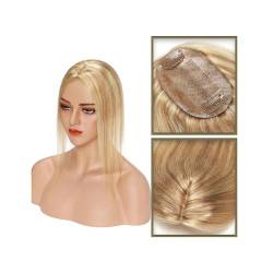 Haartopper für Frauen Haar-Topper aus echtem Menschenhaar, 6 x 9 cm, Mittelteil, Seidenbasis, Damen-Topper, Clip-in-Haarverlängerung, glattes Haarteil for Haarausfall, dünner werdendes Haar Haarteil ( von XXAD553TY